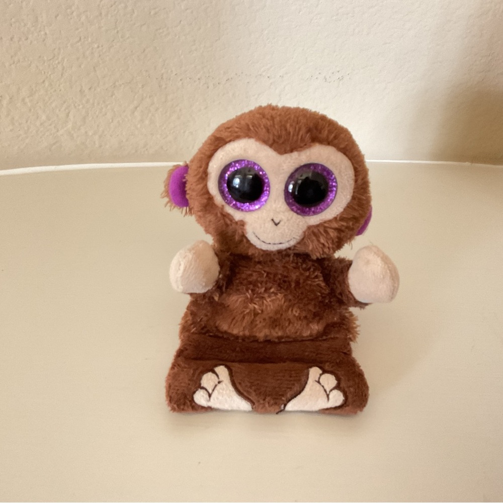 Ty Peek-A-Boo Phone Holder with Screen Cleaner Bottom Chimps the monkey 5"